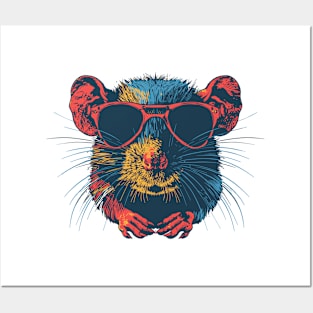 Rat wearing sunglasses Posters and Art